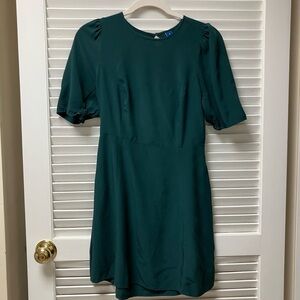 Old Navy Deep Green Puff Sleeve Mini Dress